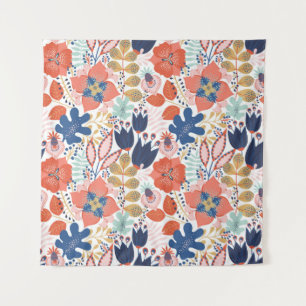 Tapete De Parede Padrão floral sem costura em branco. Abstrato bac