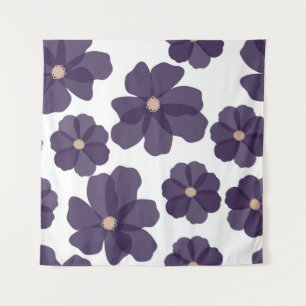 Tapete De Parede Padrão floral sem soldadura com cauda roxa desenha