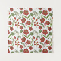 Padrão floral vermelho sem costura sobre fundo bra