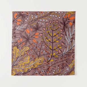 Tapete De Parede padrão floral vintage sem costura com plantas aro