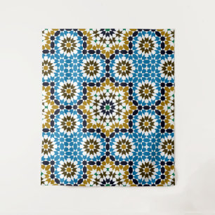 Tapete De Parede Padrão Geométrico Boho Tradicional Mosaico Marroqu
