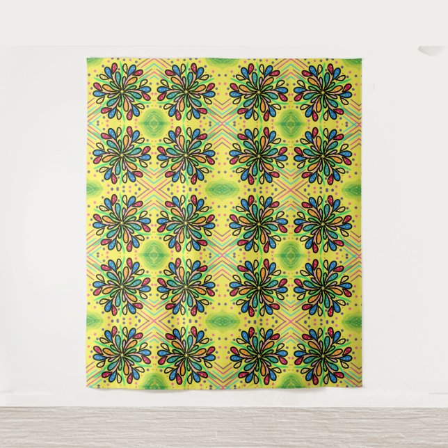 TAPETE DE PAREDE PADRÃO GEOMÉTRICO DE ÁGUAS (Frente)