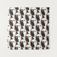 Padrão geométrico de frente e olhos