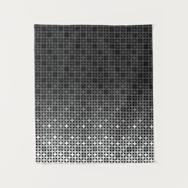 Tapete De Parede Padrão geométrico preto e branco (Frente)