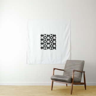 Tapete De Parede Padrão Geométrico Preto e Branco Minimalista na Pa
