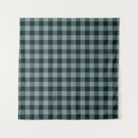 Padrão Gingham Preto Azul Verificado