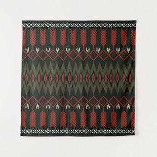 Tapete De Parede Padrão Ikat: Ornamento Étnico Geométrico