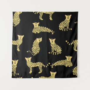 Tapete De Parede Padrão Leopardo: Chita Preta de Fundo