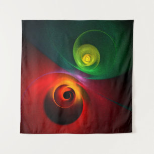 Tapete De Parede Padrão Moderno de Abstrato de Arte Yin Yang Verde