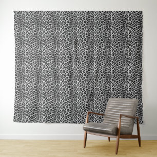 Tapete De Parede Padrão monocromático preto e branco, leopardo