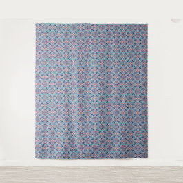 Tapete De Parede Padrão Mosaico Azul Empoeirado