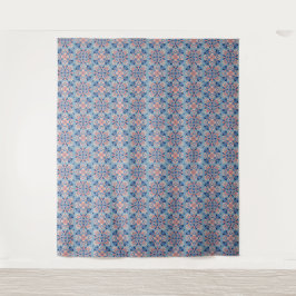 Tapete De Parede Padrão Mosaico Azul Empoeirado
