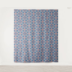 Tapete De Parede Padrão Mosaico Azul Empoeirado