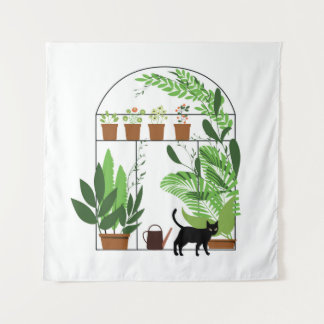 Tapete De Parede Padrão natural, estufa, jardinagem. Cerca, escoame