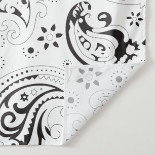 Tapete De Parede Padrão Paisley Preto e Branco – Arte Textil Elegan