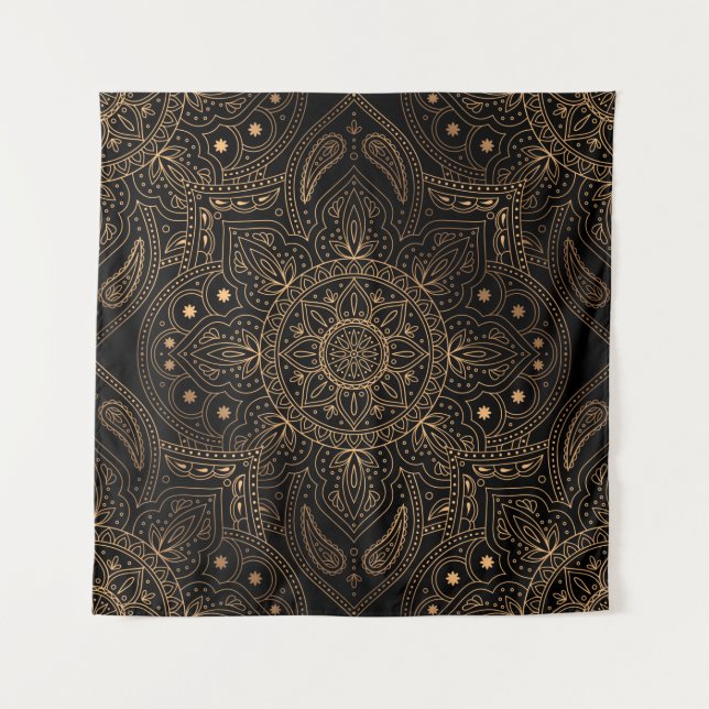 Tapete De Parede Padrão real e uniforme de mandala oriental (Frente)