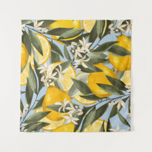 Tapete De Parede Padrão refinado com frutas amarelas de bergamota, 