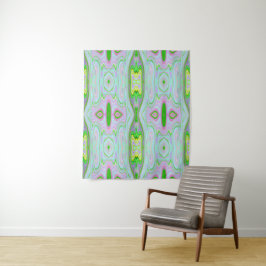 Tapete De Parede Padrão retroAbstrato cor-de-rosa, Verde limão e ág