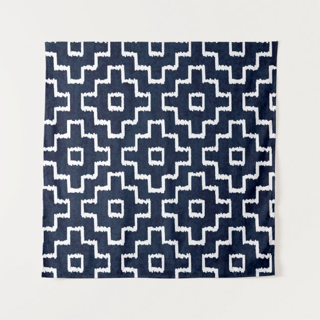 Tapete De Parede Padrão Sashiko: Bordado Japonês Tradicional (Frente)