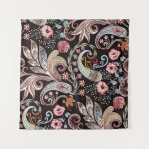 Tapete De Parede Padrão sem costura com cor paisley floral