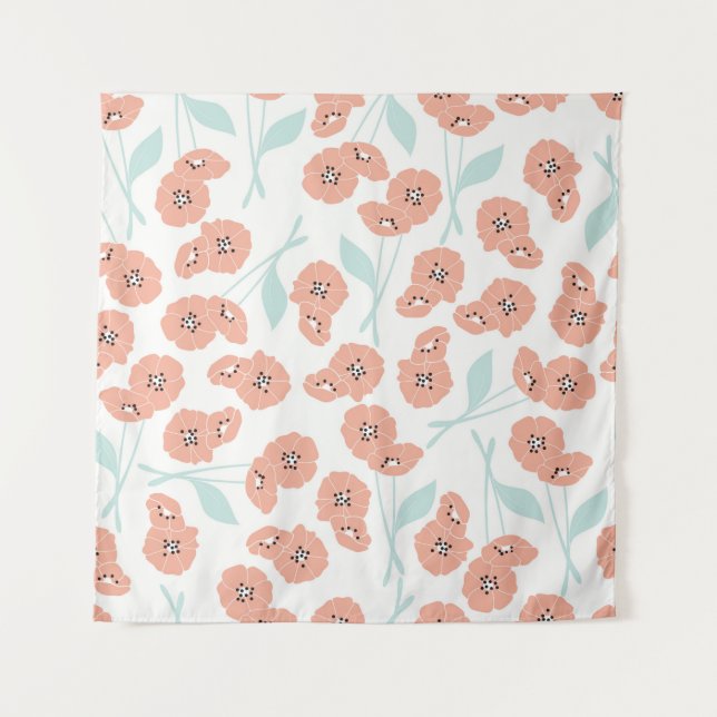 Tapete De Parede Padrão sem costura com flores e elementos florais, (Frente)