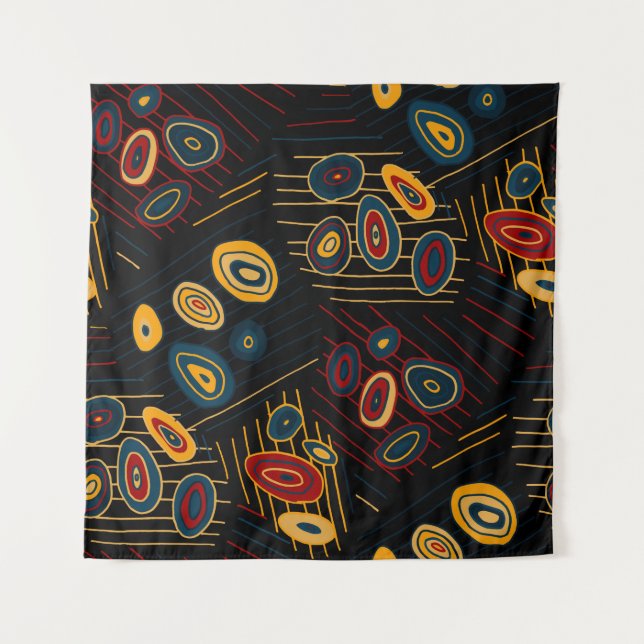 Tapete De Parede Padrão sem costura com rabiscos abstrato modernos. (Frente)
