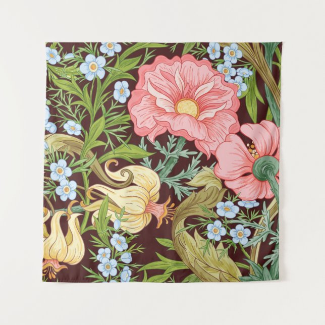 Tapete De Parede Padrão sem costura floral, fundo com arte no (Frente)