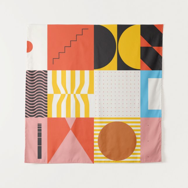 Tapete De Parede Padrão trabalho de arte do Neo Modernismo feito co (Frente)