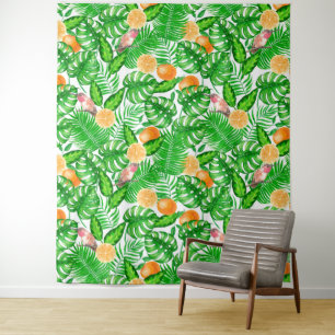 Tapete De Parede Padrão tropical, beija-flores II