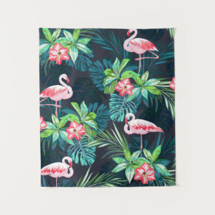 Tapete De Parede Padrão tropical de verão sem costura com flaming