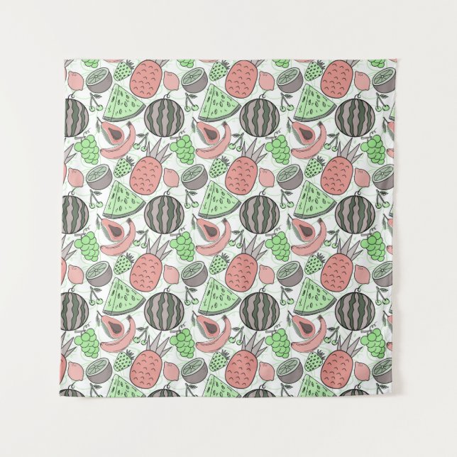 Tapete De Parede padrão uniforme de fruta | padrão da superfície da (Frente)