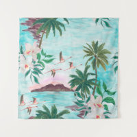 Padrão uniforme de pintura aquosa com hawaiano