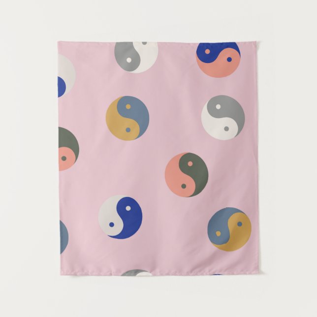 Tapete De Parede Padrão uniforme de Yin e Yang, espiritual repetíve (Frente)