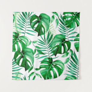 Tapete De Parede Padrão verde das folhas tropicais