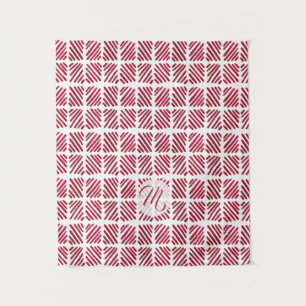 Tapete De Parede Padrão Vermelho Decorativo Personalizado com Monog
