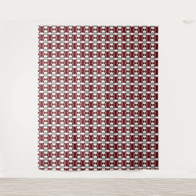 Tapete De Parede Padrão vermelho e branco (Frente)