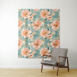 Tapete De Parede Padrão Vintage Watercolor Floral Abstrato (1)