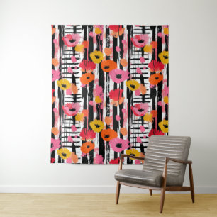 Tapete De Parede Padrão Vintage Watercolor Floral Abstrato (11)