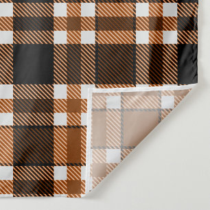 Tapete De Parede Padrão Xadrez Tartan de Flanela Marrom Preto e Bra