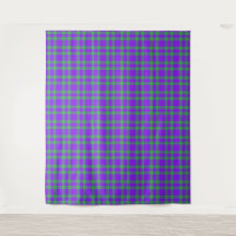 Padrão Xadrez Verde Roxo
