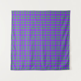 Tapete De Parede Padrão Xadrez Verde Roxo
