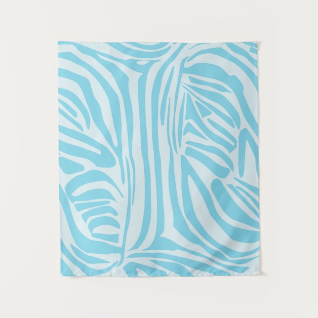 Tapete De Parede Padrão Zebra Azul (Frente)
