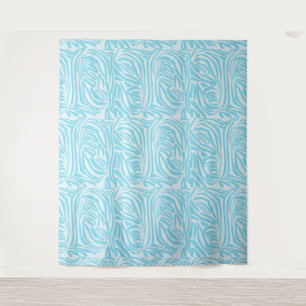 Tapete De Parede Padrão Zebra Azul