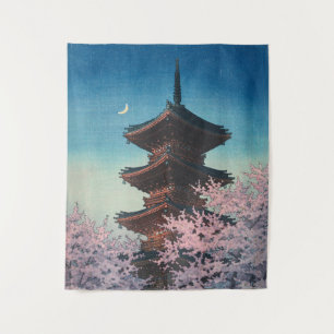 Tapete De Parede Pagode de uma Primavera Japonesa Antiga à Tarde em