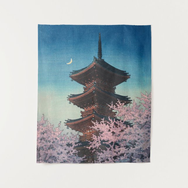 Tapete De Parede Pagode de uma Primavera Japonesa Antiga à Tarde em (Frente)