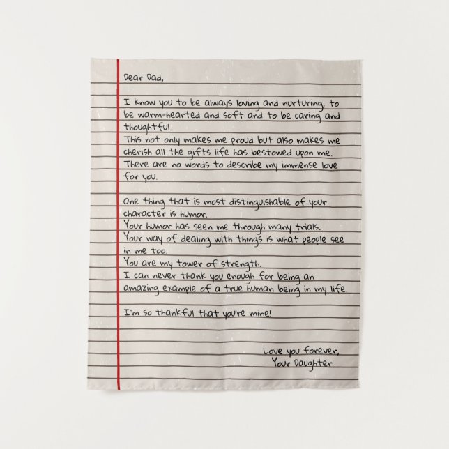 Tapete De Parede Pai - Letra Presente para o Dia do Pai (Frente)