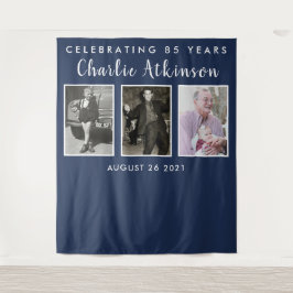 Tapete De Parede painel de banner de colagem de fotos de aniversári