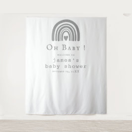 Tapete De Parede Painel de Fundo Boho Azul Arco-Íris para Chá de Be