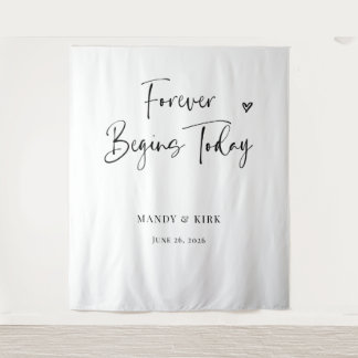 Tapete De Parede Painel de Fundo de Casamento Forever Begins Today