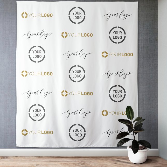 Tapete De Parede Painel de fundo de evento personalizado com logoti (Custom Step & Repeat Three Logo Event Backdrop)